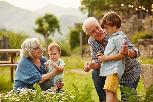 Elderly Couple with toddler